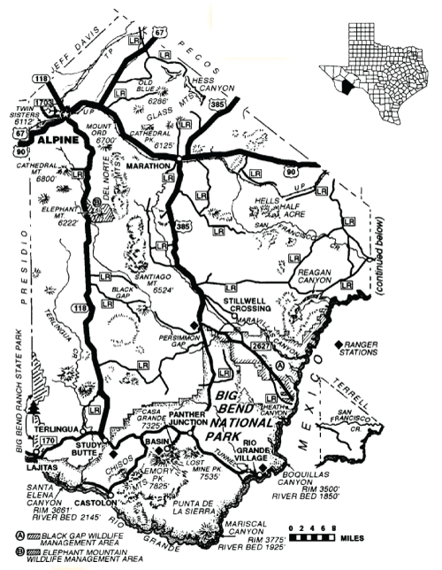 historical map of Brewster County, Texas